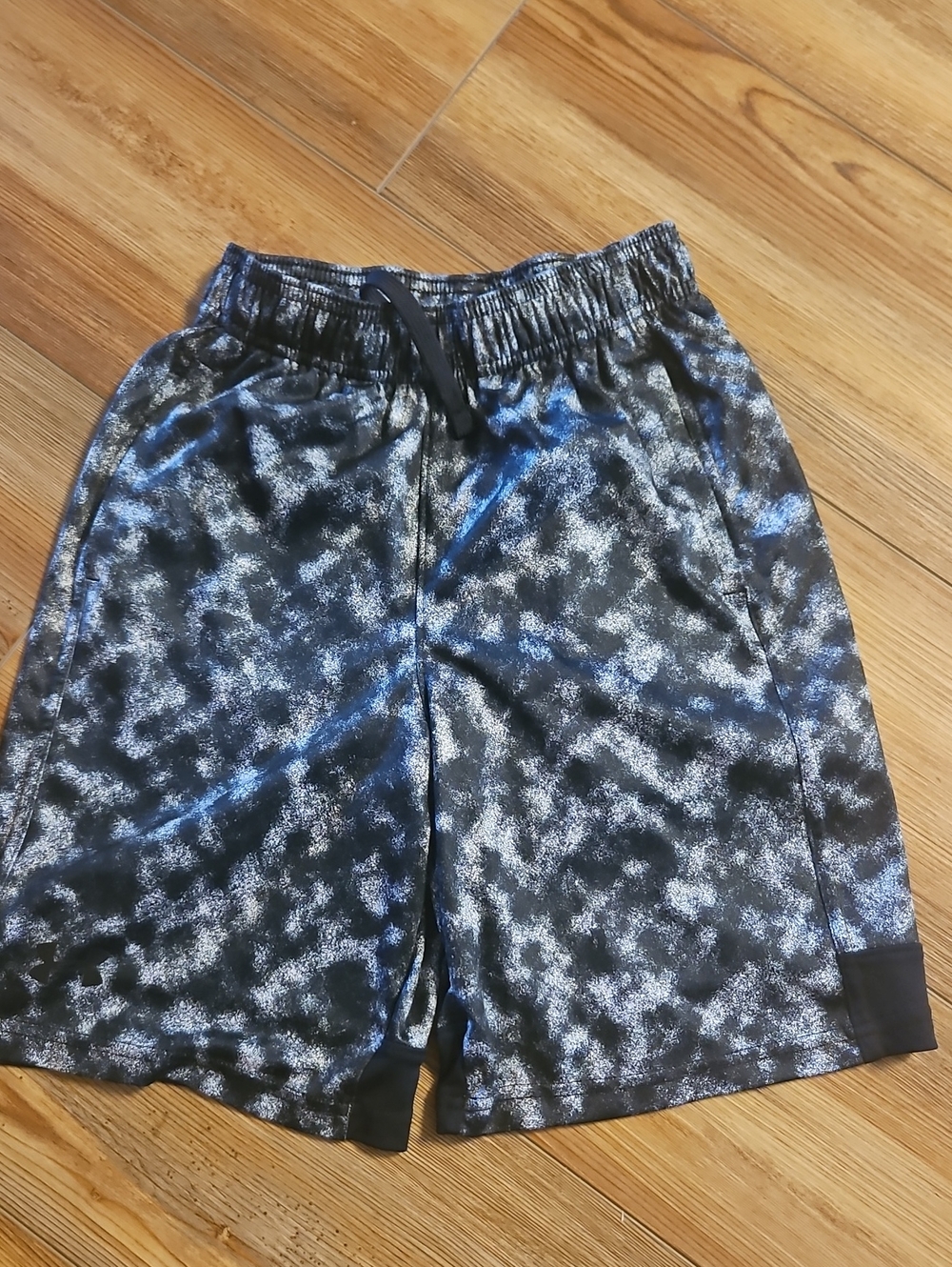 Boy's Black and Gray Athletic Shorts - Elastic Waist